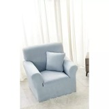 Cumpara ieftin Husa Elastica pentru Fotoliu din Catifea + Fata de Perna, Baby Blue - JO677