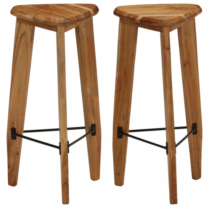 Gossi scaune de bar, 2 buc., lemn masiv de acacia