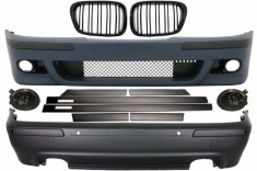 Kit Exterior BMW Seria 5 E39 (1997-2003) Cu Proiectoare Fumurii si Grile Negru Lucioase +Bandouri Laterale M5 Design Performance AutoTuning