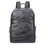 Cumpara ieftin Rucsac piele, BUSY LDY&amp;GTM&reg; Barreta, piele naturala, unisex, capacitate mare, spatiu tableta si laptop, negru