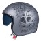 Casca open face pentru scuter - motocicleta MT Le Mans 2 SV Skull &amp; Rose A2 negru/gri mat (ochelari soare integrati) XS (53/54cm)