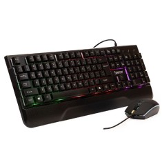 KIT gaming SPACER USB INVICTUS, tastatura RGB rainbow + mouse optic 7 culori