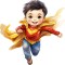 Sticker decorativ Baiat Supererou, Galben, 61 cm, 1309STK-12