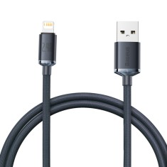 Cablu de Date USB la Lightning 2.4A, 1.2m Baseus Crystal Shine (CAJY000001) Negru foto