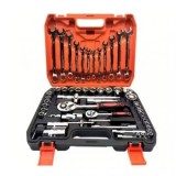 Trusa chei tubulare 1/2 profesionala, chei fixe ,chei inelare, antrenor cu clichet ,trusa chei 8 - 32 mm ,Set 61 piese