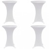 VidaXL Husă de masă cu picior, &Oslash;80 cm, alb, elastic, 4 buc.