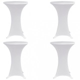 vidaXL Husă de masă cu picior, &Oslash;80 cm, alb, elastic, 4 buc.