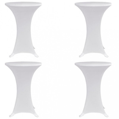 Husă de masă cu picior, &amp;Oslash;80 cm, alb, elastic, 4 buc. foto
