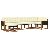 vidaXL Set de canapele de exterior cu pernă 7 pcs Natural și Crem 3382086