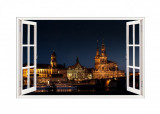 Cumpara ieftin Sticker decorativ, Fereastra 3D, Dresda, Germania, 85 cm, 700STK