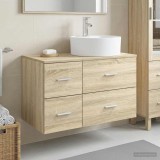 Cumpara ieftin Set dulap baie 2 buc. Stejar Sonoma 79,5 x 44,5 x 82 cm