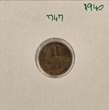 747 Uniunea Sovietica URSS Soviet Union Russia 1 Kopeck copeica 1940 Y#105