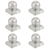 Cumpara ieftin Capace stalpi tip glob, 6 buc., 71 x 71 mm, metal galvanizat