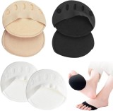 Set 3 perechi de tampoane pentru degetele picioarelor Tuknon, textil, alb/bej/negru, marimea 34-40