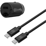 Incarcator auto Celly, Power Delivery, USB-C, 20W, Negru