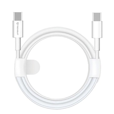 Techsuit - Data Cable (PCB130) - Type-C to Type-C, Fast Charging, 60W, 480Mbps, Aluminum Alloy, 1m - White foto