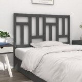 Cumpara ieftin Tăblie de pat, gri, 125,5x4x100 cm, lemn masiv de pin