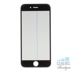 Geam Sticla iPhone 6s Cu Rama si Adeziv Sticker Negru foto
