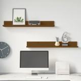 VidaXL Rafturi de perete 2 buc. maro miere 80x11x9 cm lemn masiv pin