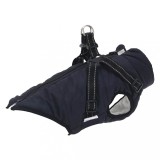 Gossi haina caini cu ham impermeabila reflectorizanta, bleumarin, 2xl