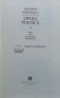 Opera poetica Vol. 2 (prezintă sublinieri cu creionul) - 1999 - Nichita Stanescu (V40) foto
