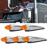 Cumpara ieftin Lampa Gabarit 17 LED portocaliu cu rama cromata si garnitura din cauciuc 12-24V