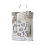 Set 2 piese, Lorelli, paturica moale 90 x 75 cm, pernuta in forma de ursulet 45 x 30 cm, Poffy, Beige
