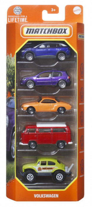 MATCHBOX SET 5 MASINUTE METALICE MBX VOLKSWAGEN SCARA 1:64