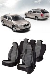 Cumpara ieftin Huse scaune din piele si textil SKODA OCTAVIA II 2004-2013 LUXURY Negru