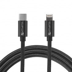 Cablu incarcare si transfer de date 4smarts iPD USB Type-C - Lightning pentru Fast Charging iPhone 8/8 Plus/X si iPad 1m Negru foto
