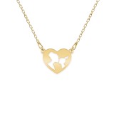 Mother Love - Colier mama si fiica din argint 925 placat cu aur galben 24K