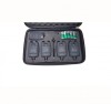 Set 4 Avertizori Pescuit cu Statie Hakuyo 2018, Functie Auto Mute, LED Rosu Verde Albastru Galben, Raza 200m, Antifurt Lanseta