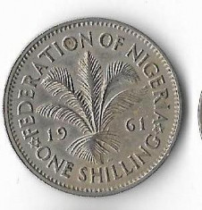 Moneda 1 shilling 1961 - Nigeria foto