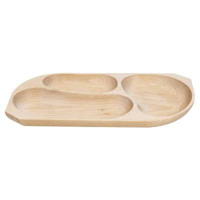 Platou lemn fag 3 compartimente 44x23x2.5cm Zilan EXT 6176 foto