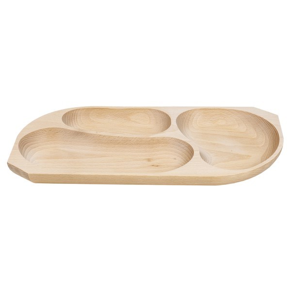 Platou lemn fag 3 compartimente 44x23x2.5cm Zilan EXT 6176