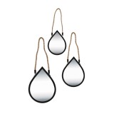 Cumpara ieftin Set 3 oglinzi perete rama plastic negru 15 x 2 x 20 cm, 16,5 x 2 x 22,5 cm, 20,5 x 2 x 27,5 cm