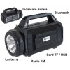 Radio FM cu Lanterna & Panou Solar SY-979, Bluetooth, USB, Card TF, Acumulator 1200mAh, LED 3W, Distanta 10m