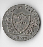 Moneda 1 batzen 1828 - Vaud, Elvetia, 2,55 g argint 0,160, cotatii ridicate!, Europa