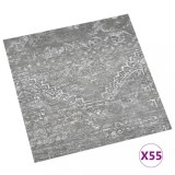 Placi pardoseala autoadezive, 55 buc., gri beton, 5,11 m&sup2;, PVC