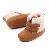 Cizmulite crem cu maro pentru baietei (Marime Disponibila: 3-6 luni (Marimea 18