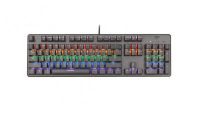 Tastatura gaming mecanica Trust GXT 865 Asta, iluminare rainbow, Negru - RESIGILAT foto