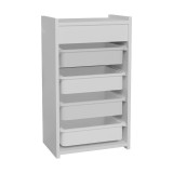 Cumpara ieftin Comoda Toily cu cosuri melamina alba 45x30x78 cm