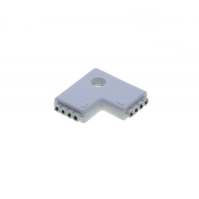 Conector forma L cu cot 90˚ pentru banda LED RGB elSales ELS-CC90R, alb foto