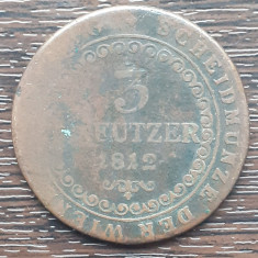 (M2133) MONEDA AUSTRIA - 3 KREUZER 1812, LIT. G (MONETARIA BAIA MARE), MAI RARA