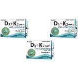 Pachet Vitamina D3 + K2 (Duo Lipozomal) 3x30cps