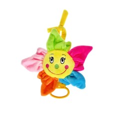 Jucarie muzicala Floare pentru patut copil, Multicolora, ATU-080165