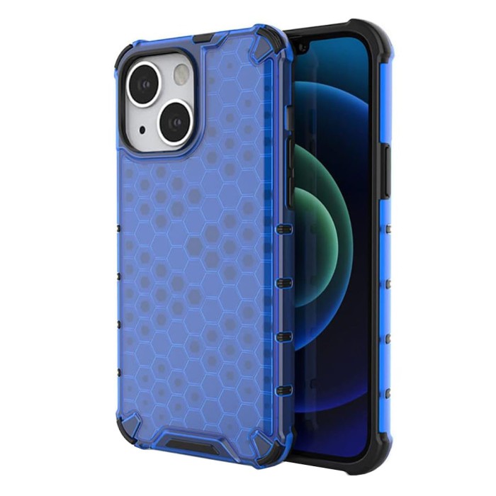 Husa antisoc compatibila apple iphone 15 plus, honeycomb airbag, albastru