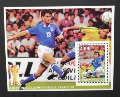 TURKMENISTAN-CUPA MONDIALA DE FOTBAL 98- 1COLITA -MNH**-TU PLR 66 foto