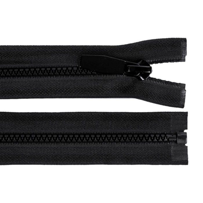 Fermoar plastic detasabil cu dinti rotunzi, lungime 80 cm Negru
