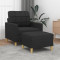 Fotoliu canapea cu taburet, negru, 60 cm, material textil GartenMobel Dekor